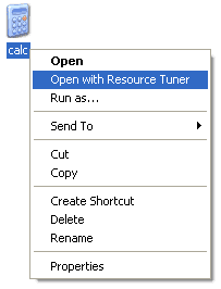 Открыть файл при помощи Resource Tuner